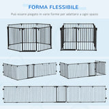 easycomfort easycomfort cancelletto di sicurezza pieghevole 8 sezioni cancellino barriera per cani in acciaio sistema di blocco e chiusura automatica nero