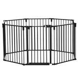 easycomfort easycomfort cancelletto di sicurezza pieghevole 8 sezioni cancellino barriera per cani in acciaio sistema di blocco e chiusura automatica nero