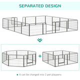 easycomfort recinto per cani e animali domestici con 16 pannelli modulabili in acciaio e 2 ingressi 80x1.5x60cm nero