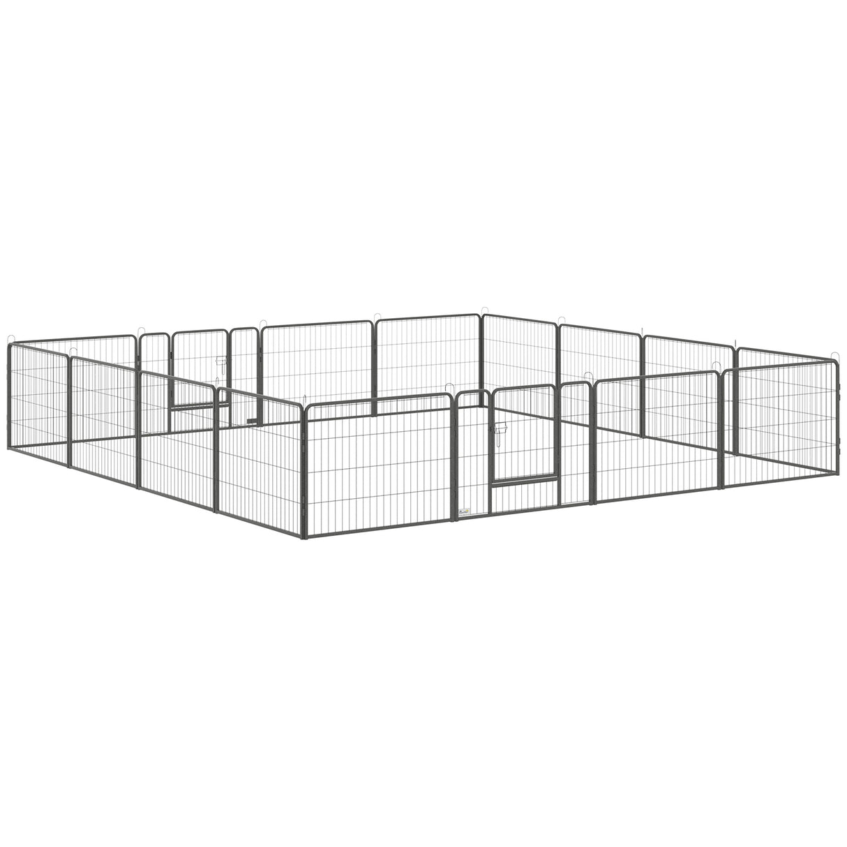 easycomfort recinto per cani e animali domestici con 16 pannelli modulabili in acciaio e 2 ingressi 80x1.5x60cm nero