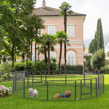 easycomfort recinto per cani e animali domestici con 12 pannelli modulabili in acciaio e 2 ingressi 80x1.5x60cm nero