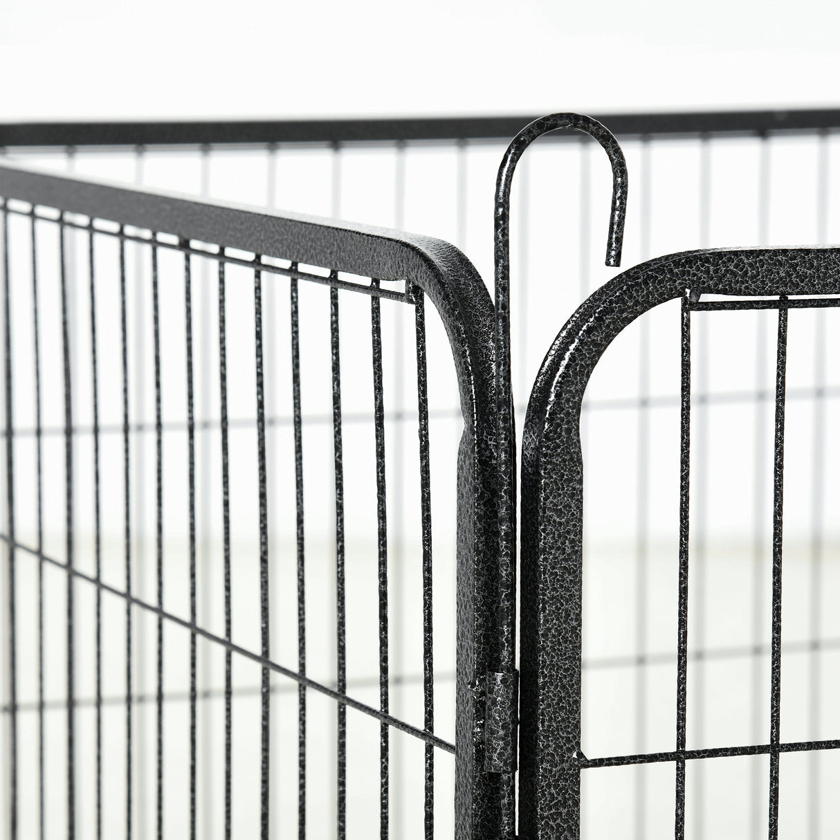 easycomfort recinto per cani e animali domestici con 12 pannelli modulabili in acciaio e 2 ingressi 80x1.5x60cm nero