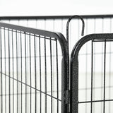easycomfort recinto per cani e animali domestici con 12 pannelli modulabili in acciaio e 2 ingressi 80x1.5x60cm nero