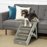easycomfort scaletta per cani pieghevole con 4 gradini antiscivolo animali fino 20kg grigio