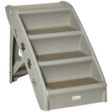 easycomfort scaletta per cani pieghevole con 4 gradini antiscivolo animali fino 20kg grigio