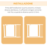 easycomfort cancellino per cani estensibile a pressione con chiusura automatica per spazi da 75 103cm bianco