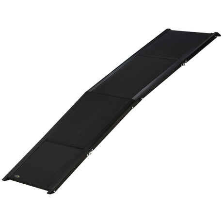 easycomfort rampa per cani pieghevole con superficie antiscivolo in mdf e alluminio 158x43.5x2.5 cm nero