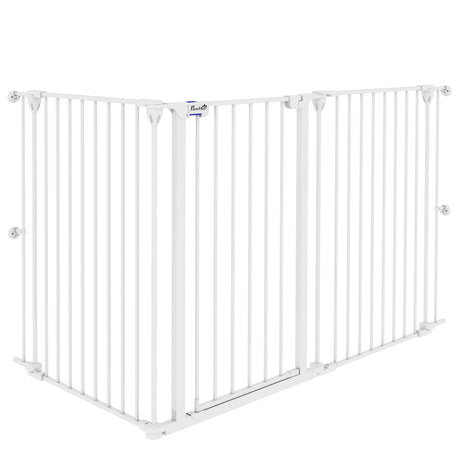 easycomfort easycomfort cancelletto per cani taglia media a 3 pannelli con doppio sistema di blocco 206x90cm bianco