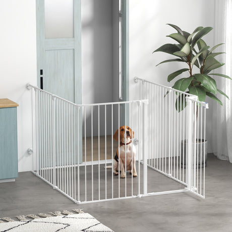 easycomfort easycomfort cancellino per cani taglia media pieghevole e modulabile in metallo e plastica 123x102x90 cm bianco
