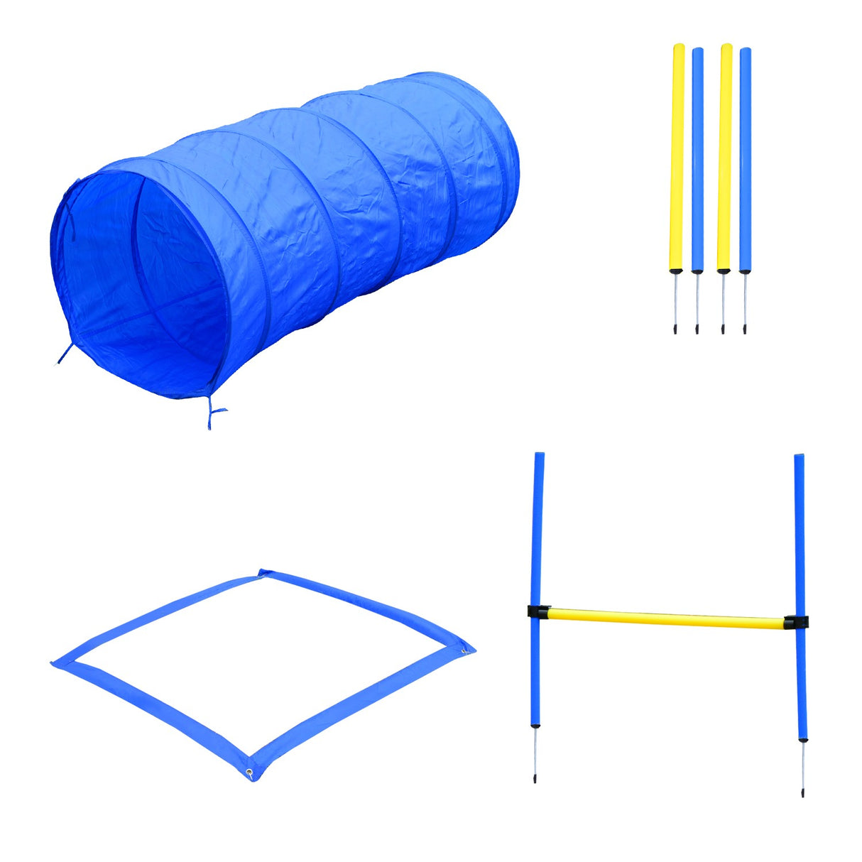easycomfort easycomfort set agility dog per addestramento cani con slalom tunnel e ostacolo