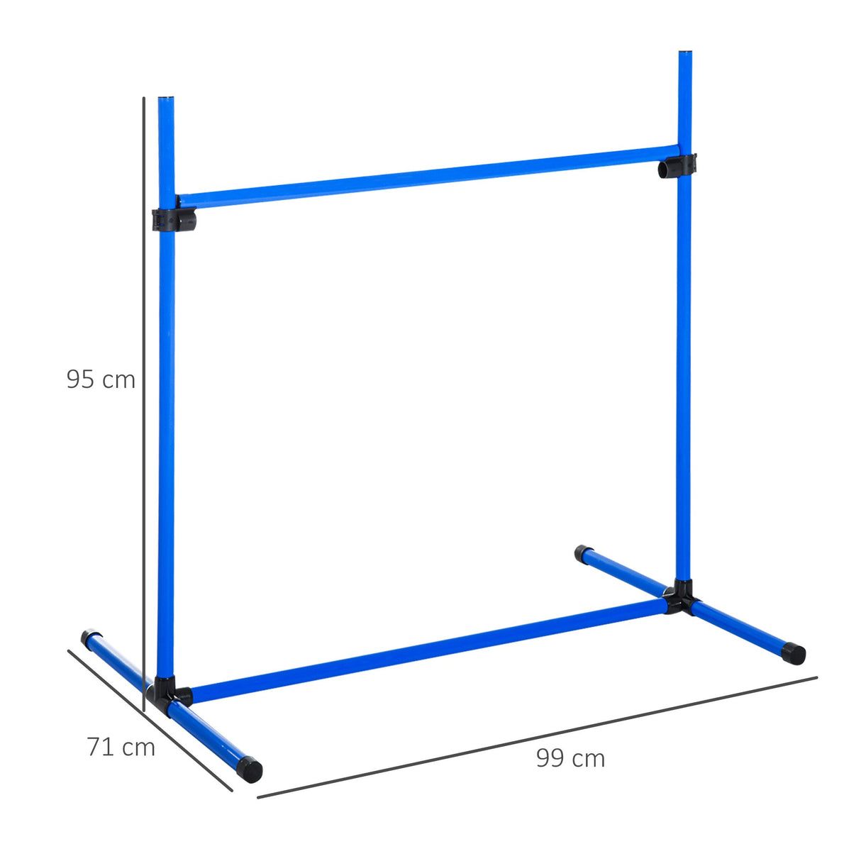 easycomfort set di 4 ostacoli agility dog per addestramento cani ad altezza regolabile con borsa da trasporto inclusa 99x65x94cm blu