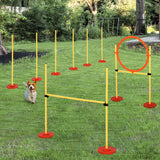 easycomfort easycomfort set agility dog con paletti ed anello regolabile per addestramento cani