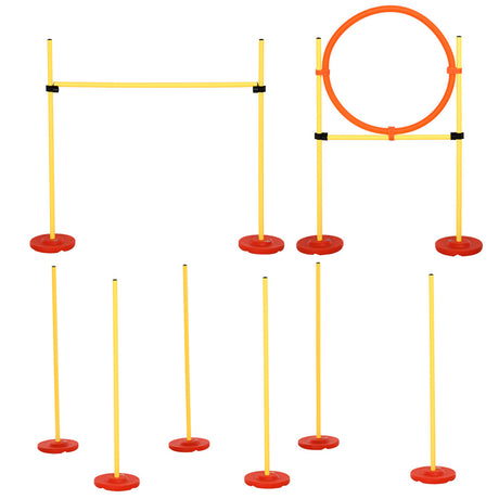 easycomfort easycomfort set agility dog con paletti ed anello regolabile per addestramento cani