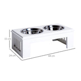 easycomfort easycomfort ciotola rialzata per cani in acciaio inossidabile 2 piatti 44x24x15cm