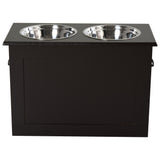 easycomfort easycomfort portaciotole rialzato per cani con 2 ciotole di 24cm in acciaio inox