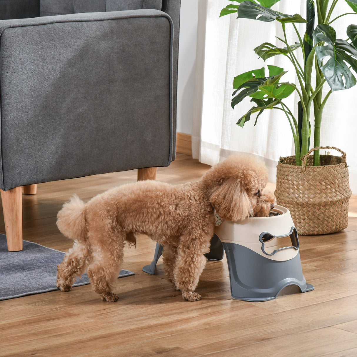 easycomfort doppia ciotola per cani rialzata in acciaio inox e plastica e piedini antiscivolo 47x25x20cm bianco