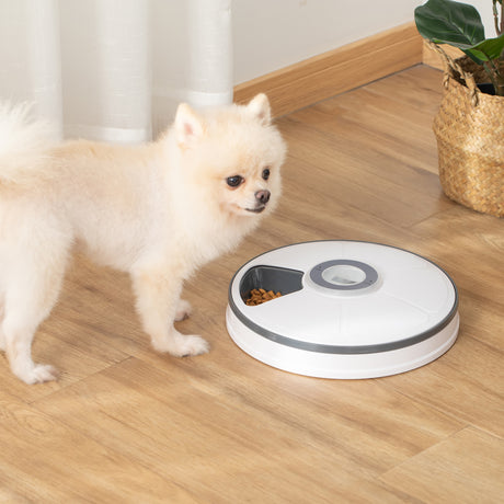 easycomfort easycomfort distributore automatico cibo cani e gatti 6 pasti ciotole con timer e display led a batterie dispenser cibo per piccoli animali con musica