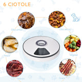 easycomfort easycomfort distributore automatico cibo cani e gatti 6 pasti ciotole con timer e display led a batterie dispenser cibo per piccoli animali con musica