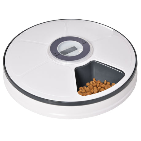 easycomfort easycomfort distributore automatico cibo cani e gatti 6 pasti ciotole con timer e display led a batterie dispenser cibo per piccoli animali con musica
