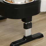 easycomfort easycomfort set di ciotole rialzate per cani in acciaio con altezza regolabile su 4 livelli nero