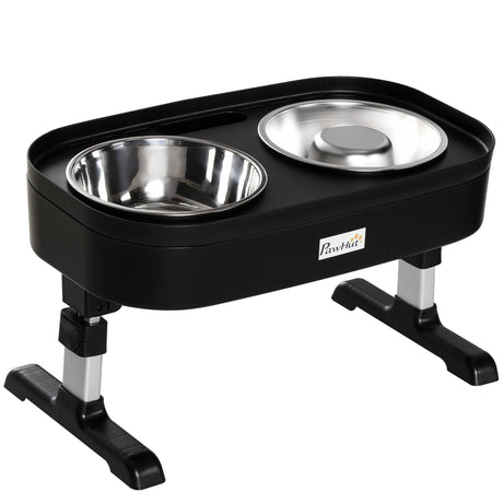 easycomfort easycomfort set di ciotole rialzate per cani in acciaio con altezza regolabile su 4 livelli nero