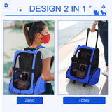 easycomfort easycomfort trolley zaino trasportino per animali domestici blu