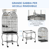 easycomfort gabbia per uccelli e canarini voliera con ruote in metallo nero 51x51x153 cm