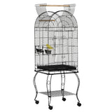 easycomfort gabbia per uccelli e canarini voliera con ruote in metallo nero 51x51x153 cm