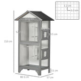 easycomfort voliera per uccelli da esterno in legno di abete 80.5x57x158.5cm grigio chiaro
