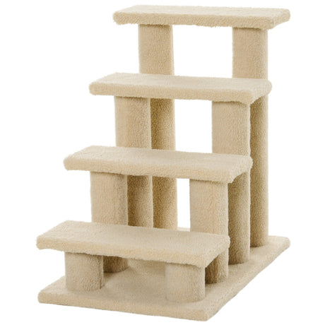 easycomfort easycomfort scaletta per animali domestici con 4 gradini e morbido rivestimento beige