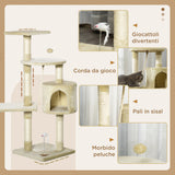 easycomfort easycomfort albero tiragraffi per gatto beige 75x40x112cm