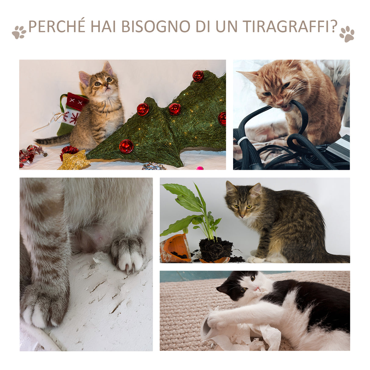 easycomfort easycomfort albero per gatti in sisal con cuccia piattaforme e giochi 60x40x120cm