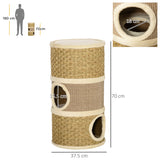 easycomfort easycomfort casetta cuccia per gatti tiragraffi a torre 3 nicchie corda in sisal alga marina