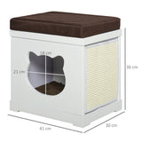 easycomfort easycomfort cuccia per gatti in legno con 2 cuscini e tiragraffi rimovibili bianco