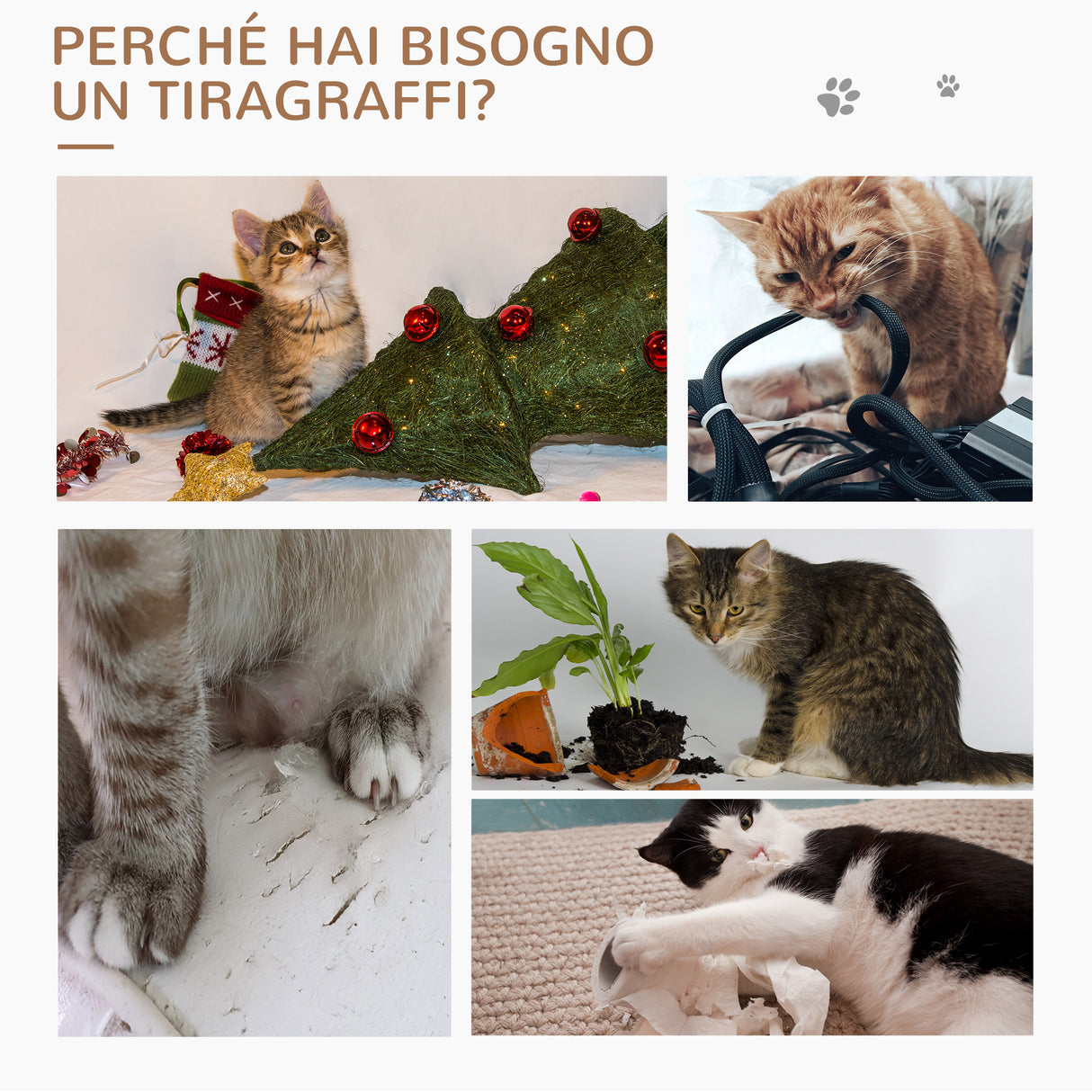 easycomfort easycomfort albero tiragraffi per gatti con casetta lettino e pali in sisal 40x40x104cm grigio