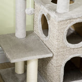 easycomfort tiragraffi per gatti da 5kg max con lettino e pallina da gioco in truciolato peluche e sisal 60x40x91 cm