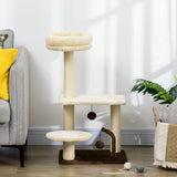 easycomfort albero tiragraffi per gatti con palo in sisal posatoio e palline da gioco in truciolato e peluche 44x38x74 cm