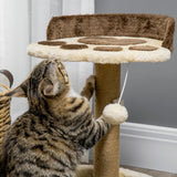 easycomfort tiragraffi per gatti da 5kg max con lettino e pallina da gioco in truciolato peluche e corda di juta 41x41x44 cm