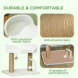 easycomfort torre per gatti max 5kg in truciolato con tiragraffi e palline giocattolo 48x38x42 cm giallo e bianco