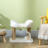 easycomfort torre per gatti max 5kg in truciolato con tiragraffi e palline giocattolo 48x38x42 cm giallo e bianco
