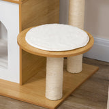 easycomfort albero per gatti in mdf con tiragraffi per gatti 2 casette per gatti posatoi e pallina da gioco 60x48x133 cm