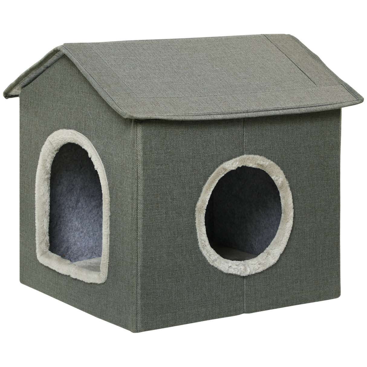 easycomfort easycomfort casetta per gatti con cuscini lavabili 2 entrate 39x43 5x40 5cm grigio