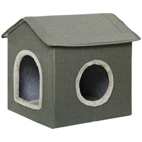 easycomfort easycomfort casetta per gatti con cuscini lavabili 2 entrate 39x43 5x40 5cm grigio