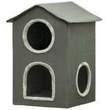 easycomfort easycomfort casetta per gatti a due livelli con cuscini lavabili 3 entrate 42x46x59 5 cm grigio