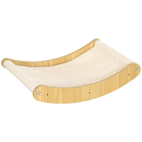 easycomfort mensola per gatti in truciolato e tela con montaggio a parete 44.5x33x9 cm color rovere