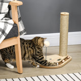 easycomfort tiragraffi per gatti 4kg max in truciolato e iuta con palline da gioco incluse 35x23x40 cm color rovere