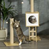 easycomfort albero per gatti in truciolato ad altezza regolabile con tiragraffi casetta amaca e pallina 40x40x225 285 cm