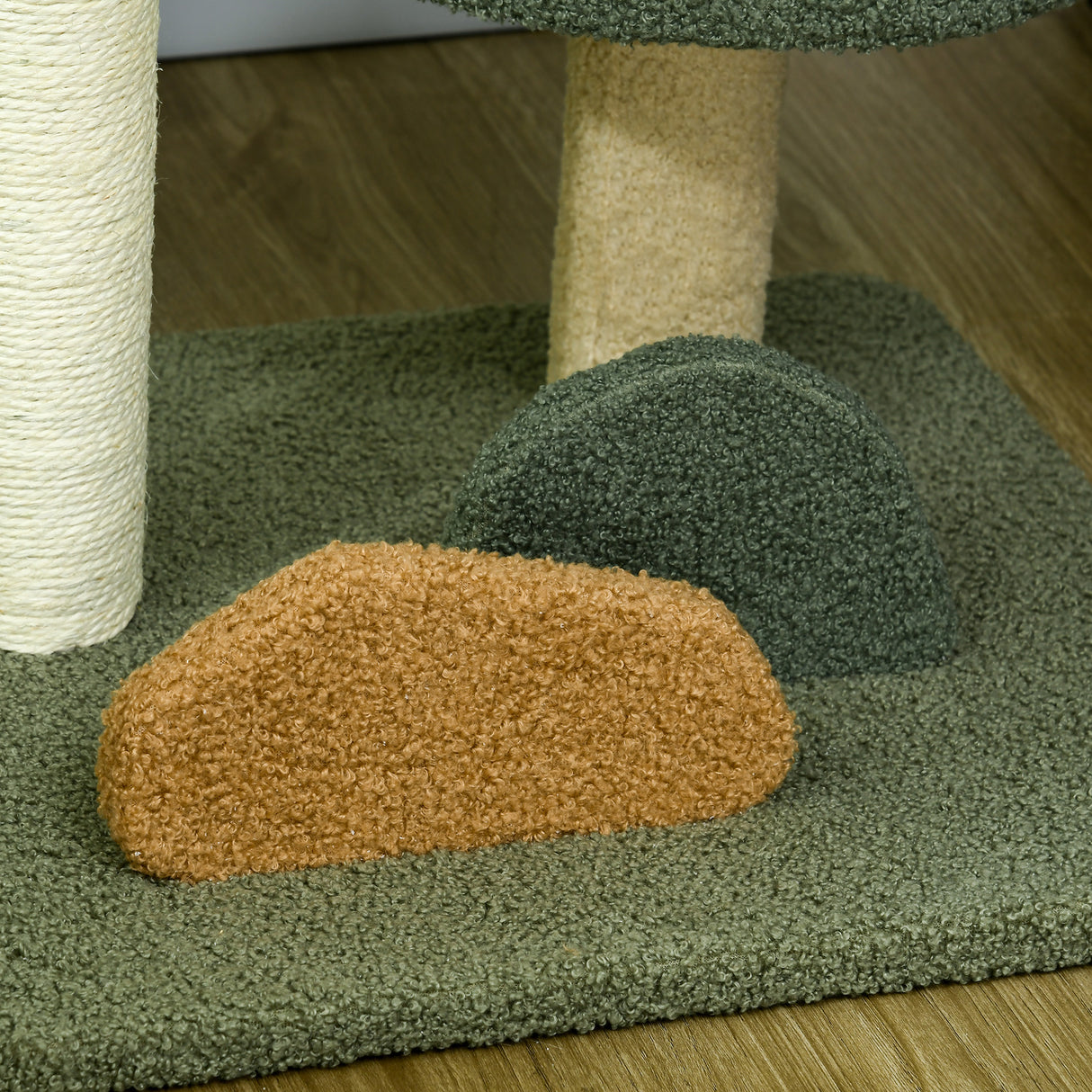 easycomfort albero tiragraffi per gatti con 2 lettini pallina e rivestimento in velluto 43x39x52cm