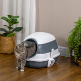 easycomfort lettiera per gatti con paletta e deodorante design pieghevole con maniglia 52x41x38 cm