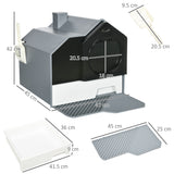 easycomfort lettiera per gatti chiusa con vassoio estraibile tappetino e paletta inclusi 47x45x42cm grigio